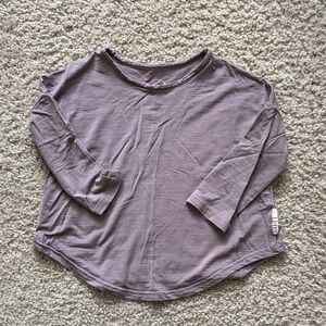 nui organics - merino silk long sleeve top (lilac) 2T